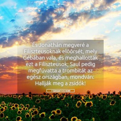 Picture 05 - 1 Sámuel 13:3 KAR - És Jonathán megveré a Filiszteusoknak - Bible Verse Picture