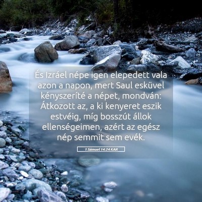 Picture 05 - 1 Sámuel 14:24 KAR - És Izráel népe igen elepedett vala azon a - Bible Verse Picture