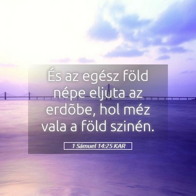 Picture 05 - 1 Sámuel 14:25 KAR - És az egész föld népe eljuta az erdõbe, hol - Bible Verse Picture