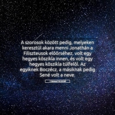 Picture 05 - 1 Sámuel 14:4 KAR - A szorosok között pedig, melyeken keresztül - Bible Verse Picture