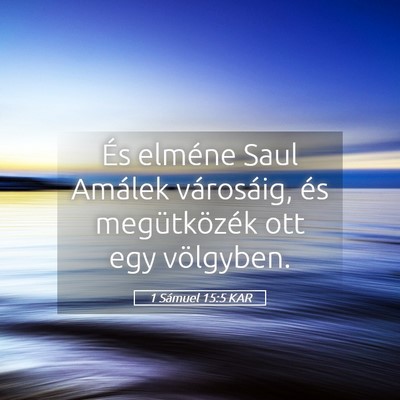Picture 05 - 1 Sámuel 15:5 KAR - És elméne Saul Amálek városáig, és - Bible Verse Picture