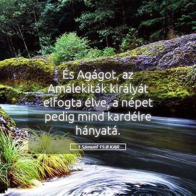 Picture 05 - 1 Sámuel 15:8 KAR - És Agágot, az Amálekiták királyát elfogta - Bible Verse Picture