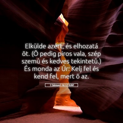Picture 05 - 1 Sámuel 16:12 KAR - Elkülde azért, és elhozatá õt. (Õ pedig - Bible Verse Picture