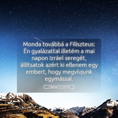 Picture 05 - 1 Sámuel 17:10 KAR - Monda továbbá a Filiszteus: Én gyalázattal - Bible Verse Picture