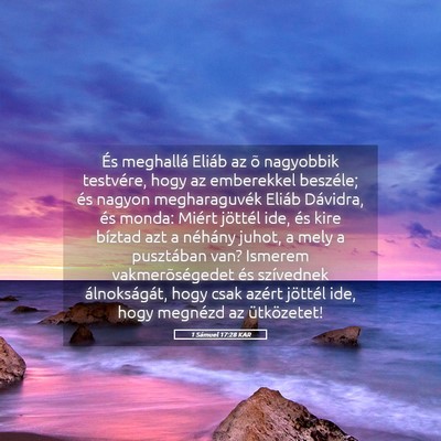 Picture 05 - 1 Sámuel 17:28 KAR - És meghallá Eliáb az õ nagyobbik testvére, - Bible Verse Picture