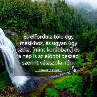Picture 05 - 1 Sámuel 17:30 KAR - És elfordula tõle egy másikhoz, és ugyan úgy - Bible Verse Picture