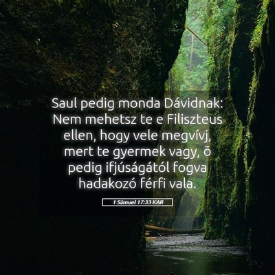 Picture 05 - 1 Sámuel 17:33 KAR - Saul pedig monda Dávidnak: Nem mehetsz te e - Bible Verse Picture