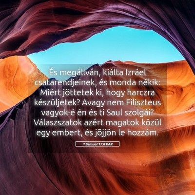 Picture 05 - 1 Sámuel 17:8 KAR - És megállván, kiálta Izráel csatarendjeinek, - Bible Verse Picture