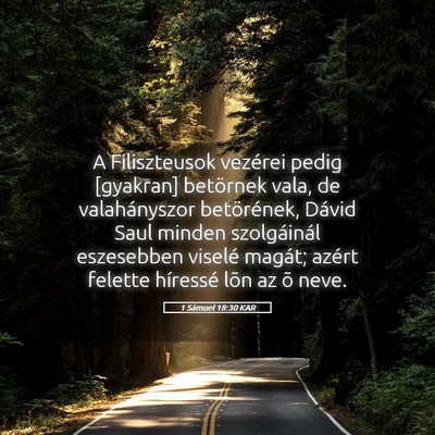 Picture 05 - 1 Sámuel 18:30 KAR - A Filiszteusok vezérei pedig [gyakran] betörnek - Bible Verse Picture