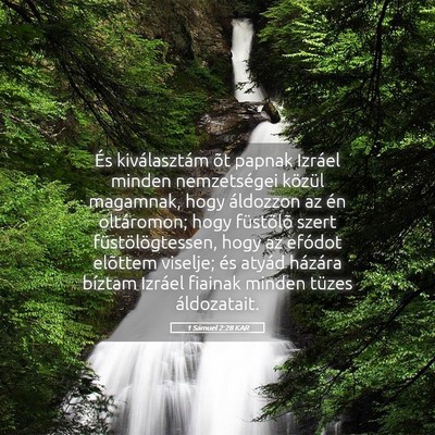 Picture 05 - 1 Sámuel 2:28 KAR - És kiválasztám õt papnak Izráel minden - Bible Verse Picture