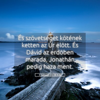 Picture 05 - 1 Sámuel 23:18 KAR - És szövetséget kötének ketten az Úr elõtt. - Bible Verse Picture