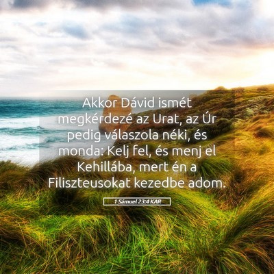 Picture 05 - 1 Sámuel 23:4 KAR - Akkor Dávid ismét megkérdezé az Urat, az Úr - Bible Verse Picture