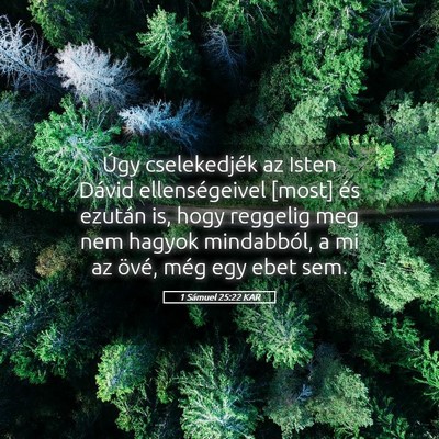 Picture 05 - 1 Sámuel 25:22 KAR - Úgy cselekedjék az Isten Dávid ellenségeivel - Bible Verse Picture