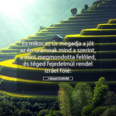 Picture 05 - 1 Sámuel 25:30 KAR - És mikor az Úr megadja a jót az én uramnak - Bible Verse Picture