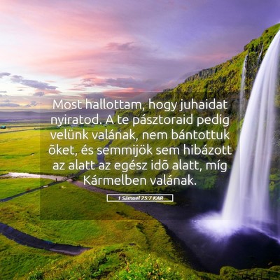 Picture 05 - 1 Sámuel 25:7 KAR - Most hallottam, hogy juhaidat nyiratod. A te - Bible Verse Picture