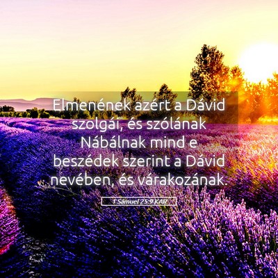 Picture 05 - 1 Sámuel 25:9 KAR - Elmenének azért a Dávid szolgái, és - Bible Verse Picture