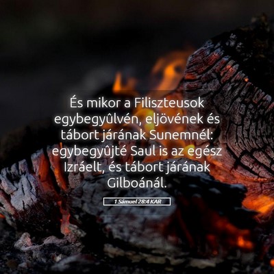 Picture 05 - 1 Sámuel 28:4 KAR - És mikor a Filiszteusok egybegyûlvén, - Bible Verse Picture
