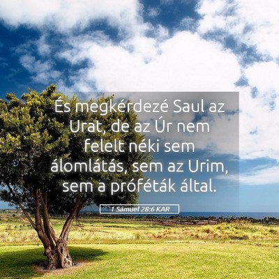 Picture 05 - 1 Sámuel 28:6 KAR - És megkérdezé Saul az Urat, de az Úr nem - Bible Verse Picture