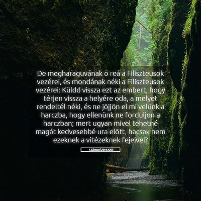 Picture 05 - 1 Sámuel 29:4 KAR - De megharaguvának õ reá a Filiszteusok - Bible Verse Picture