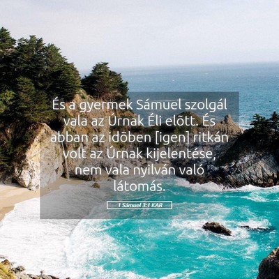 Picture 05 - 1 Sámuel 3:1 KAR - És a gyermek Sámuel szolgál vala az Úrnak - Bible Verse Picture