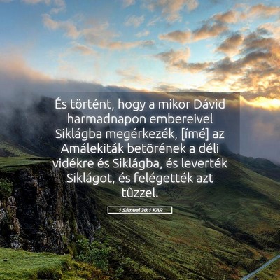 Picture 05 - 1 Sámuel 30:1 KAR - És történt, hogy a mikor Dávid harmadnapon - Bible Verse Picture