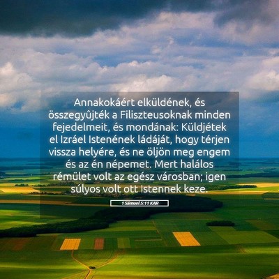 Picture 05 - 1 Sámuel 5:11 KAR - Annakokáért elküldének, és összegyûjték a - Bible Verse Picture