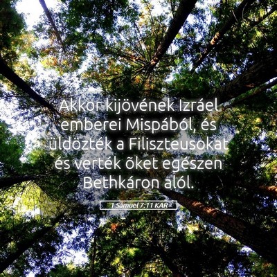 Picture 05 - 1 Sámuel 7:11 KAR - Akkor kijövének Izráel emberei Mispából, és - Bible Verse Picture