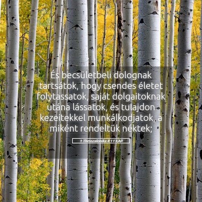 Picture 05 - 1 Thesszalonika 4:11 KAR - És becsületbeli dolognak tartsátok, hogy - Bible Verse Picture