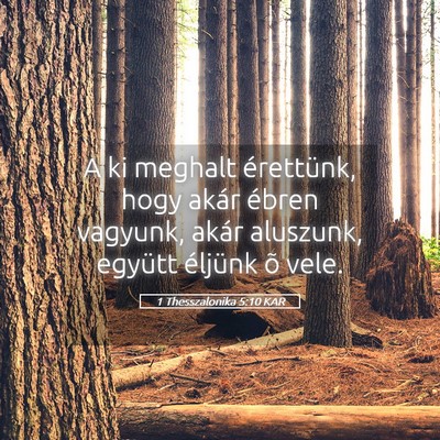 Picture 05 - 1 Thesszalonika 5:10 KAR - A ki meghalt érettünk, hogy akár ébren - Bible Verse Picture