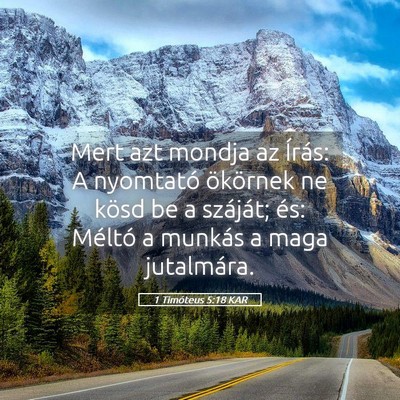 Picture 05 - 1 Timóteus 5:18 KAR - Mert azt mondja az Írás: A nyomtató ökörnek - Bible Verse Picture