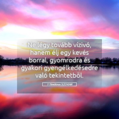 Picture 05 - 1 Timóteus 5:23 KAR - Ne légy tovább vízivó, hanem élj egy kevés - Bible Verse Picture