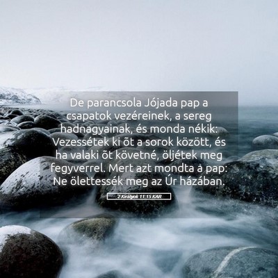 Picture 05 - 2 Királyok 11:15 KAR - De parancsola Jójada pap a csapatok vezéreinek, - Bible Verse Picture