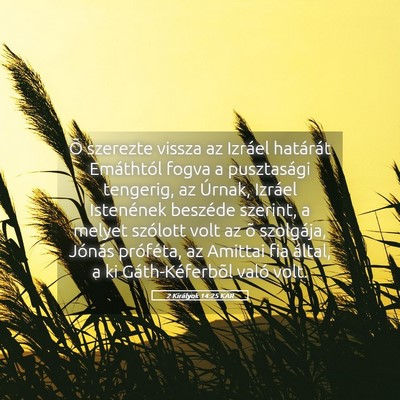 Picture 05 - 2 Királyok 14:25 KAR - Õ szerezte vissza az Izráel határát - Bible Verse Picture