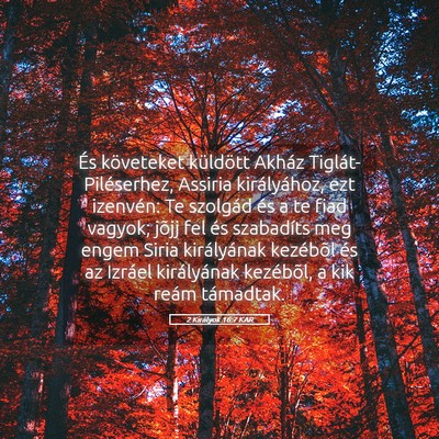 Picture 05 - 2 Királyok 16:7 KAR - És követeket küldött Akház - Bible Verse Picture