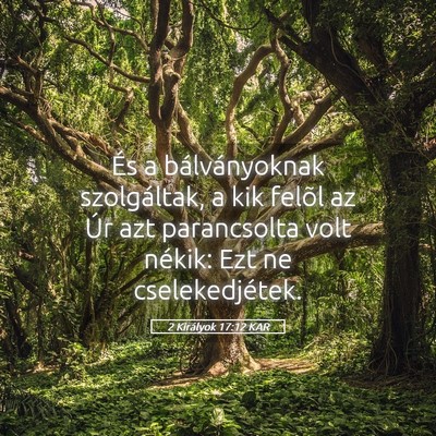 Picture 05 - 2 Királyok 17:12 KAR - És a bálványoknak szolgáltak, a kik felõl az - Bible Verse Picture