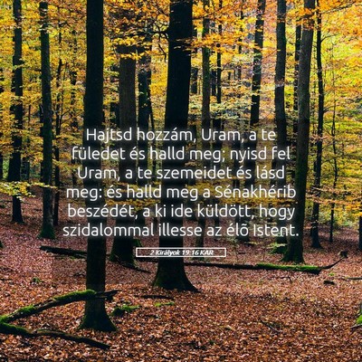 Picture 05 - 2 Királyok 19:16 KAR - Hajtsd hozzám, Uram, a te füledet és halld - Bible Verse Picture