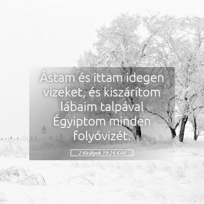 Picture 05 - 2 Királyok 19:24 KAR - Ástam és ittam idegen vizeket, és kiszárítom - Bible Verse Picture