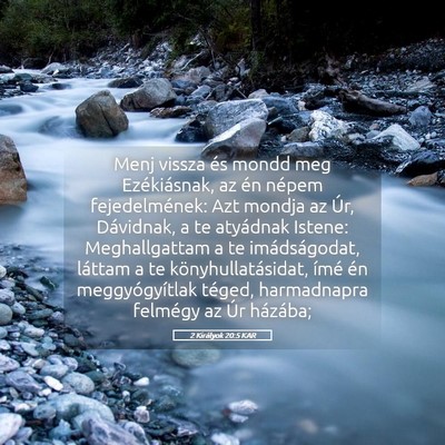 Picture 05 - 2 Királyok 20:5 KAR - Menj vissza és mondd meg Ezékiásnak, az én - Bible Verse Picture