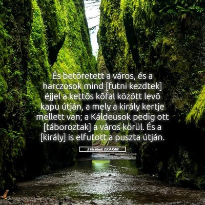 Picture 05 - 2 Királyok 25:4 KAR - És betöretett a város, és a harczosok mind - Bible Verse Picture