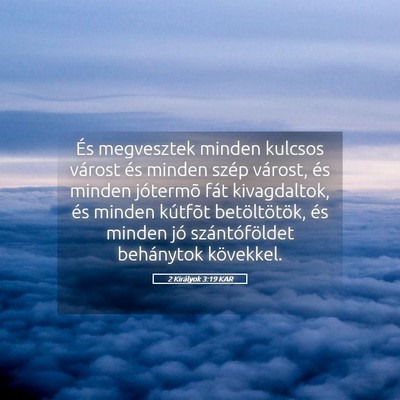 Picture 05 - 2 Királyok 3:19 KAR - És megvesztek minden kulcsos várost és minden - Bible Verse Picture