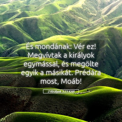 Picture 05 - 2 Királyok 3:23 KAR - És mondának: Vér ez! Megvívtak a királyok - Bible Verse Picture