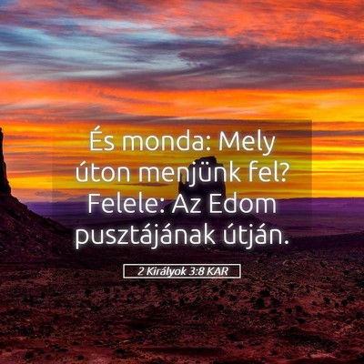 Picture 05 - 2 Királyok 3:8 KAR - És monda: Mely úton menjünk fel? Felele: Az - Bible Verse Picture