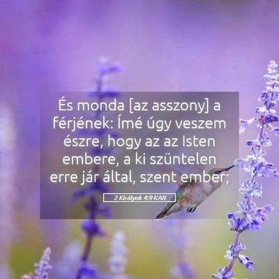 Picture 05 - 2 Királyok 4:9 KAR - És monda [az asszony] a férjének: Ímé úgy - Bible Verse Picture
