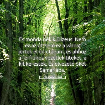Picture 05 - 2 Királyok 6:19 KAR - És monda nékik Elizeus: Nem ez az út, sem ez a - Bible Verse Picture