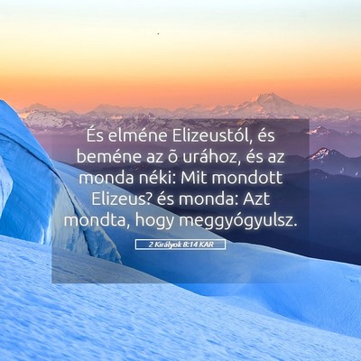 Picture 05 - 2 Királyok 8:14 KAR - És elméne Elizeustól, és beméne az õ - Bible Verse Picture