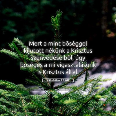 Picture 05 - 2 Korinthus 1:5 KAR - Mert a mint bõséggel kijutott nékünk a - Bible Verse Picture