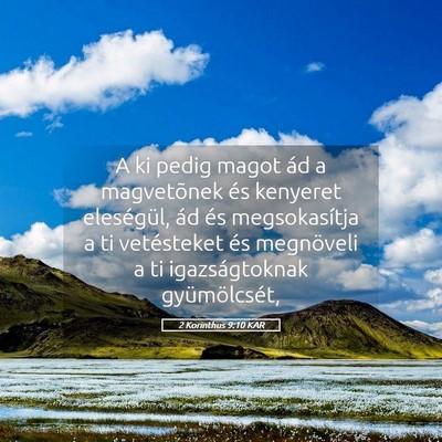 Picture 05 - 2 Korinthus 9:10 KAR - A ki pedig magot ád a magvetõnek és kenyeret - Bible Verse Picture
