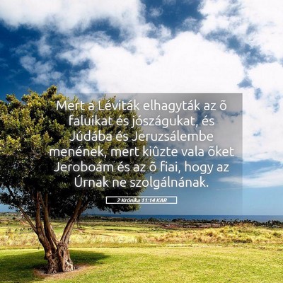 Picture 05 - 2 Krónika 11:14 KAR - Mert a Léviták elhagyták az õ faluikat és - Bible Verse Picture