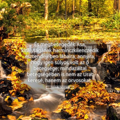 Picture 05 - 2 Krónika 16:12 KAR - És megbetegedék Asa, királyságának - Bible Verse Picture