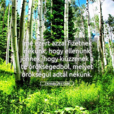 Picture 05 - 2 Krónika 20:11 KAR - Ímé ezért azzal fizetnek nékünk, hogy - Bible Verse Picture
